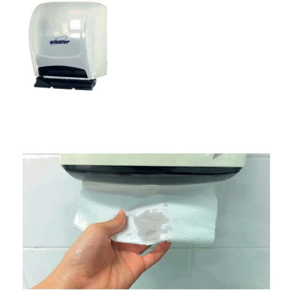 Dispensador transparente toalla palanca