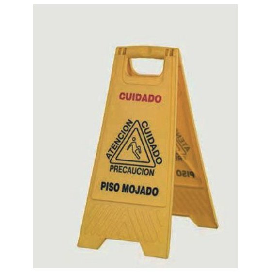 Señal de cuidado piso mojado
